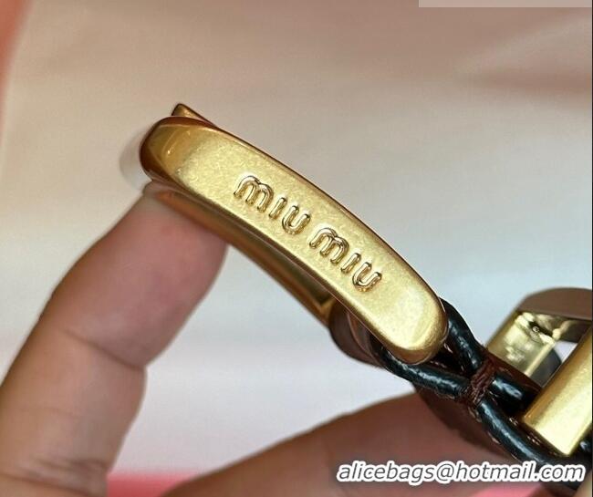 Trendy Design Miu Miu Leather Belt 3.5cm 5432 Dark Brown