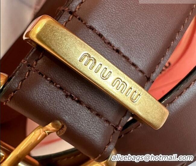 Trendy Design Miu Miu Leather Belt 3.5cm 5432 Dark Brown