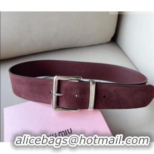 Well Crafted Miu Miu Suede Wide Belt 5cm 0113 Purple/Silver