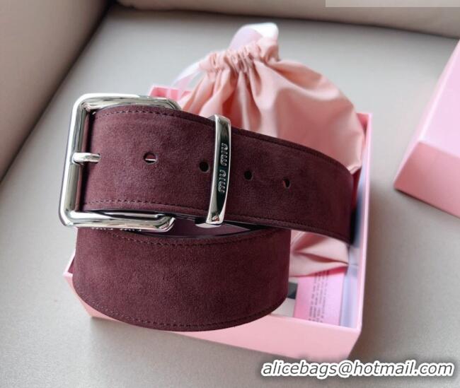 Well Crafted Miu Miu Suede Wide Belt 5cm 0113 Purple/Silver