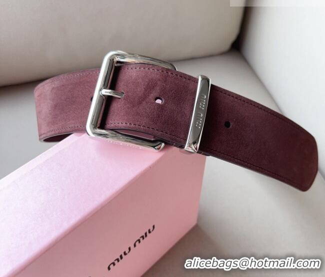 Well Crafted Miu Miu Suede Wide Belt 5cm 0113 Purple/Silver