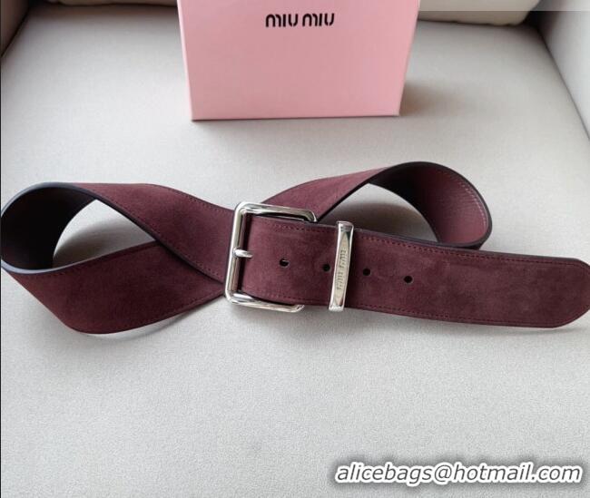 Well Crafted Miu Miu Suede Wide Belt 5cm 0113 Purple/Silver