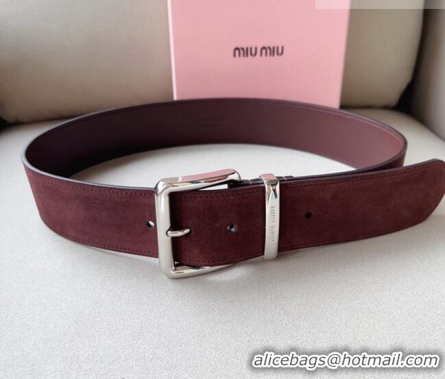 Well Crafted Miu Miu Suede Wide Belt 5cm 0113 Purple/Silver
