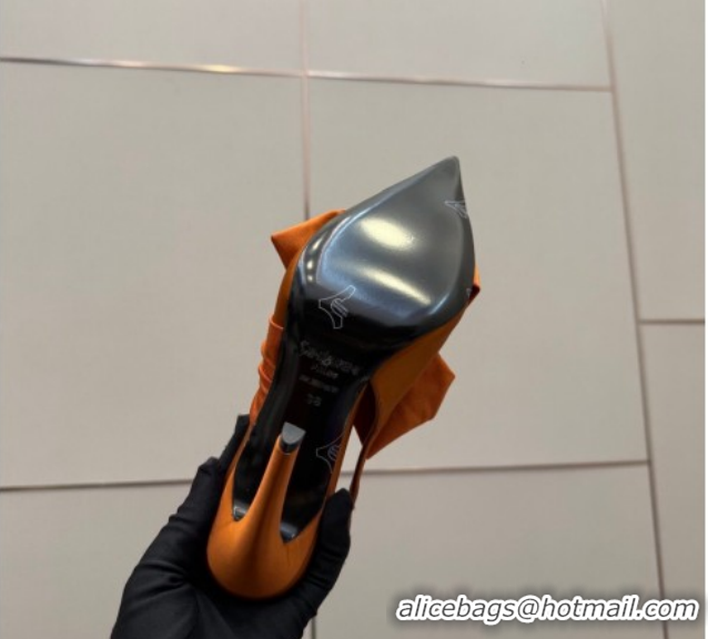 Best Price Saint Laurent Dove Slingback Pumps 10.5cm in Satin with Bow Orange 2026 SL022404