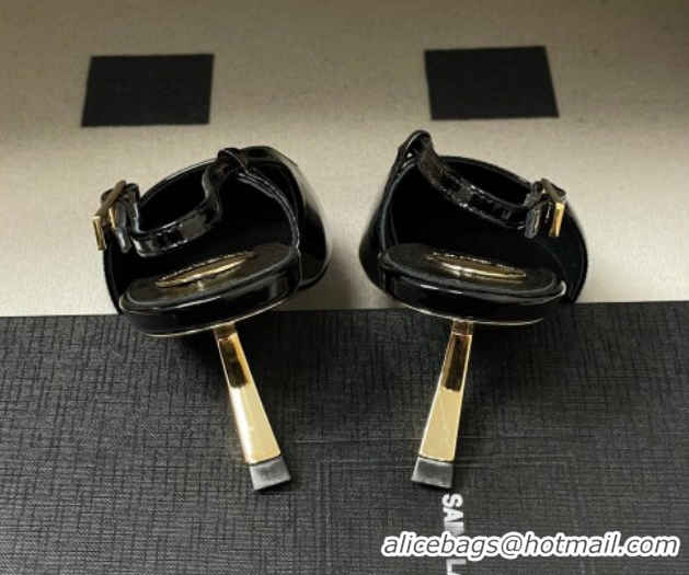 Good Product Saint Laurent Lee Slingback Pumps 5.5cm with Buckle in Patent Leather Black 2026 799704 