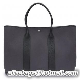 Top Quality Hermes Canvas Garden Party 49cm Voyage Bag H59787 Black/Grey
