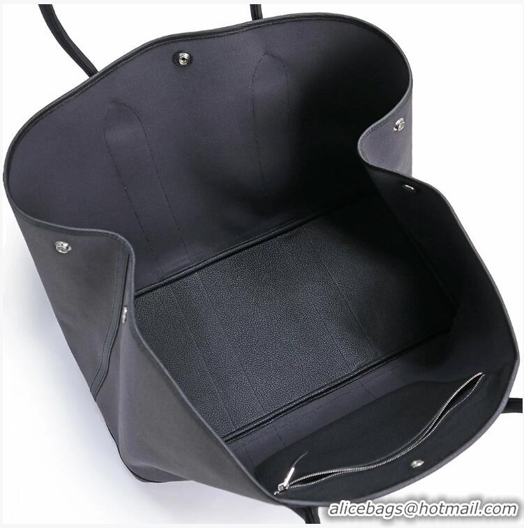 Top Quality Hermes Canvas Garden Party 49cm Voyage Bag H59787 Black/Grey