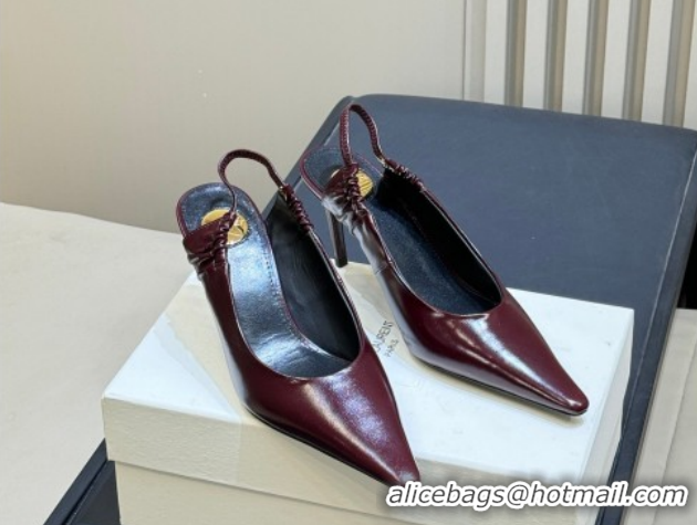 Good Product Saint Laurent ANNE-MARIE Slingbacks Pump 7.5cm in Shiny Leather Burgundy 2026 841183