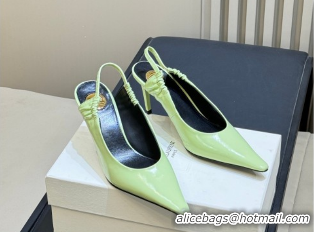 Good Looking Saint Laurent ANNE-MARIE Slingbacks Pump 7.5cm in Shiny Leather Green 2026 841183