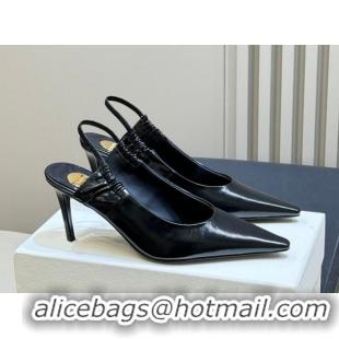 Best Product Saint Laurent ANNE-MARIE Slingbacks Pump 7.5cm in Shiny Leather Black 2026 841183