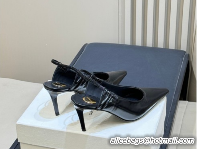 Best Product Saint Laurent ANNE-MARIE Slingbacks Pump 7.5cm in Shiny Leather Black 2026 841183