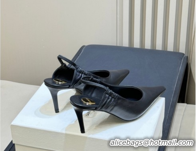 Best Product Saint Laurent ANNE-MARIE Slingbacks Pump 7.5cm in Shiny Leather Black 2026 841183