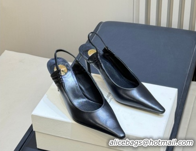 2222Shop Duplicate Shop Duplicate Saint Laurent ANNE-MARIE Slingbacks Pump 7.5cm in Smooth Leather Black 2026 841183Blac