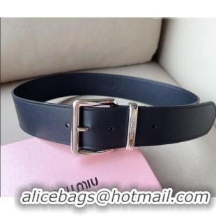 Reasonable Price Miu Miu Leather Wide Belt 5cm 0113 Black/Silver