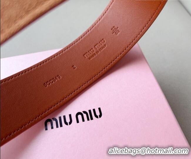 Trendy Design Miu Miu Leather Wide Belt 5cm 0113 Brown/Silver 2024