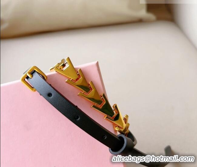 Unique Grade Miu Miu Belt 1.5cm in Metal and Shiny Calfskin 0510 Black 2024