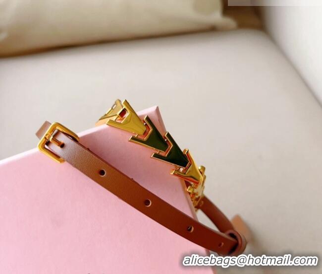 Buy Discount Miu Miu Belt 1.5cm in Metal and Shiny Calfskin 0510 Brown 2024