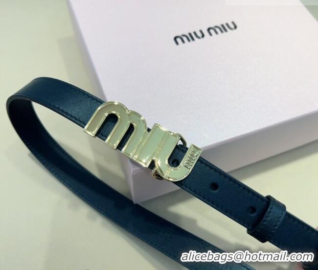 Top Design Miu Miu Leather Belt 2cm with logo Buckle 0708 Black/Gold 2024