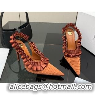 Pretty Style Saint Laurent MADELEINE Slingbacks Pump 10.5cm in Silk Taffeta Gold 2026 867272