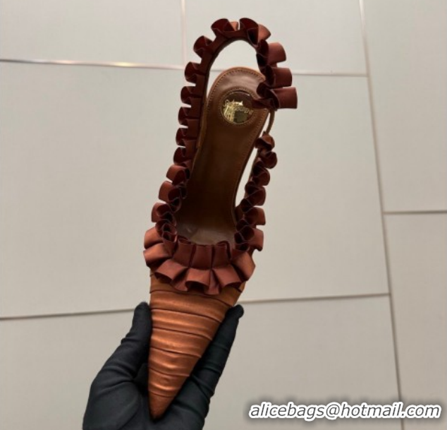 Pretty Style Saint Laurent MADELEINE Slingbacks Pump 10.5cm in Silk Taffeta Gold 2026 867272