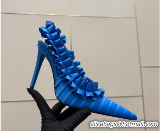 Good Looking Saint Laurent MADELEINE Slingbacks Pump 10.5cm in Silk Taffeta Sky Blue 2026 867272