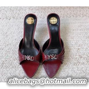 Best Price Saint Laurent Jerry Heel Slides Sandal 6cm in Shiny Leather Red 2026 8696549