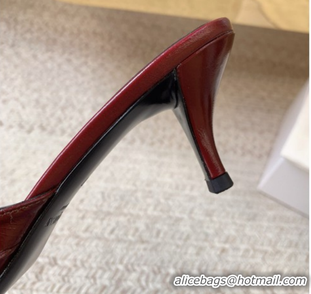 Best Price Saint Laurent Jerry Heel Slides Sandal 6cm in Shiny Leather Red 2026 8696549