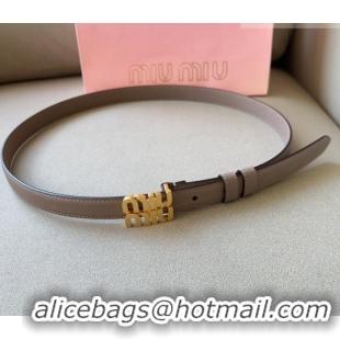 Good Product Miu Miu Calfskin Leather Belt 2cm with Miu Buckle 1127 Grey 2024