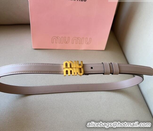Good Product Miu Miu Calfskin Leather Belt 2cm with Miu Buckle 1127 Grey 2024