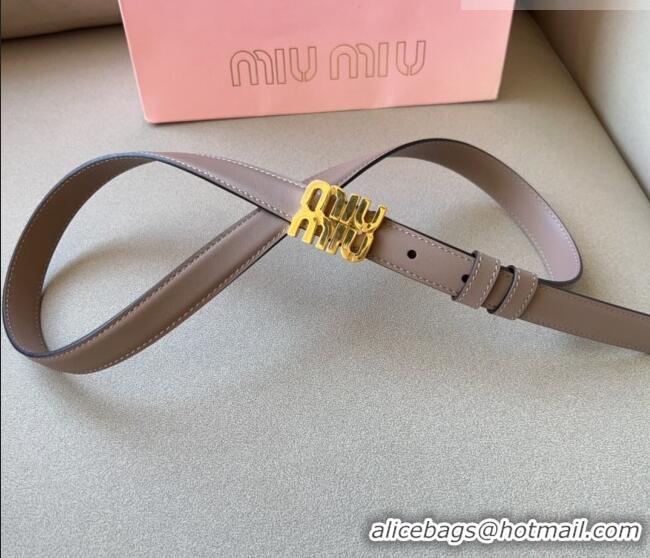 Good Product Miu Miu Calfskin Leather Belt 2cm with Miu Buckle 1127 Grey 2024