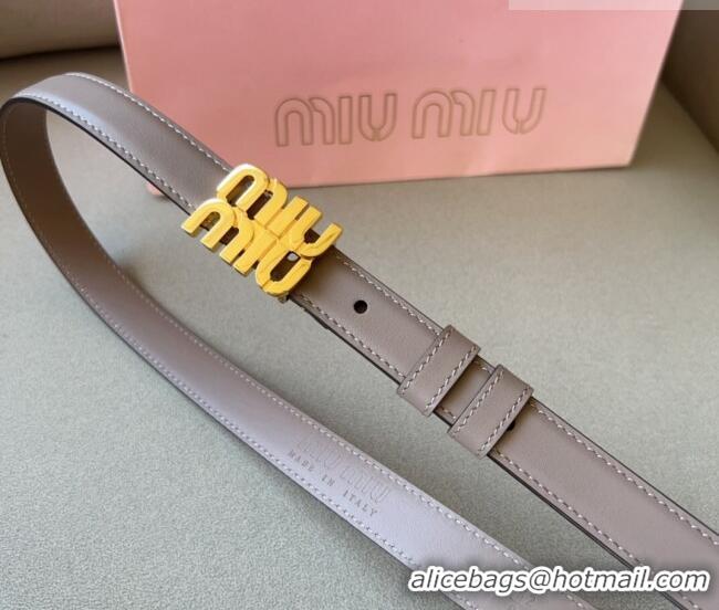 Good Product Miu Miu Calfskin Leather Belt 2cm with Miu Buckle 1127 Grey 2024