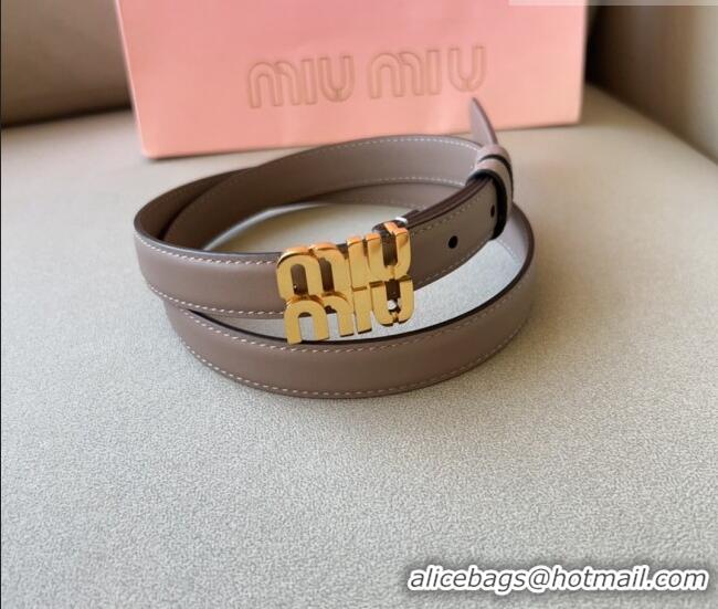 Good Product Miu Miu Calfskin Leather Belt 2cm with Miu Buckle 1127 Grey 2024