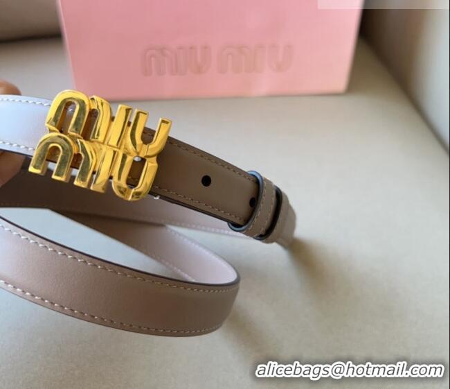 Good Product Miu Miu Calfskin Leather Belt 2cm with Miu Buckle 1127 Grey 2024