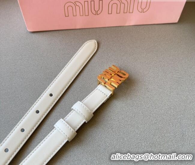 Grade Design Miu Miu Calfskin Leather Belt 2cm with Miu Buckle 1127 White 2024