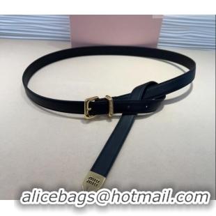 Traditional Specials Miu Miu Soft Calfskin Belt 2cm with Pin Buckle 0317 Black 2025