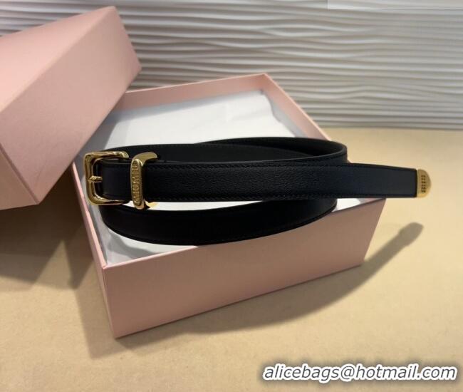 Traditional Specials Miu Miu Soft Calfskin Belt 2cm with Pin Buckle 0317 Black 2025