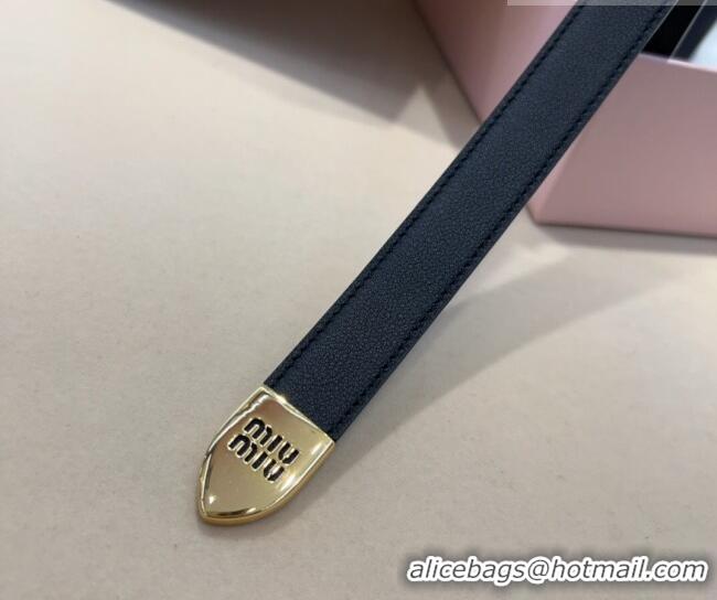 Traditional Specials Miu Miu Soft Calfskin Belt 2cm with Pin Buckle 0317 Black 2025