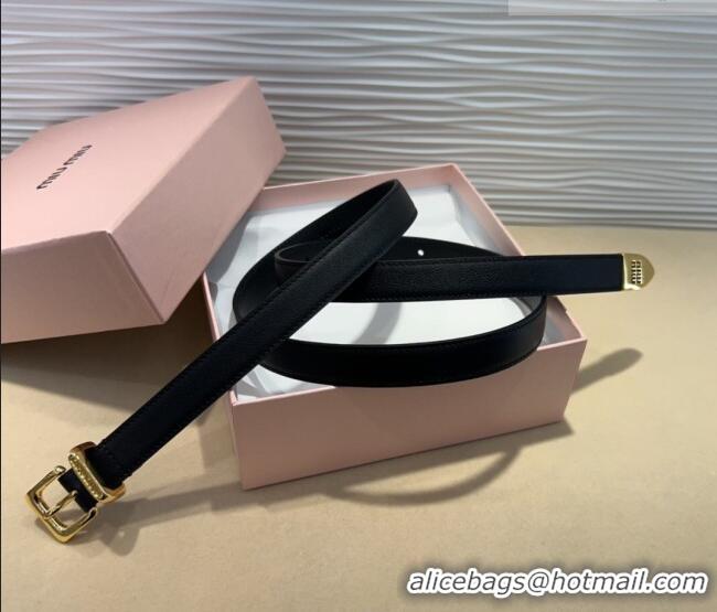 Traditional Specials Miu Miu Soft Calfskin Belt 2cm with Pin Buckle 0317 Black 2025