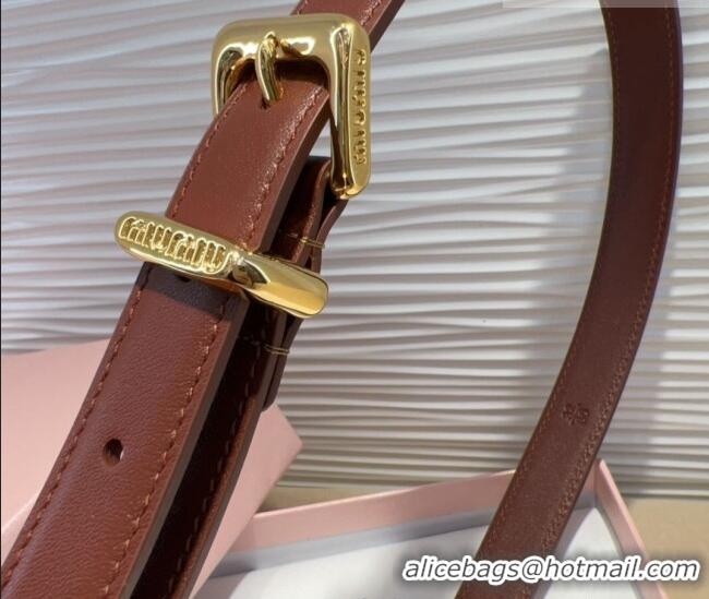 Traditional Specials Miu Miu Soft Calfskin Belt 2cm with Pin Buckle 0317 Dark Burgundy 2025
