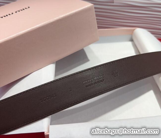 Trendy Design Miu Miu Supple Calfskin Belt 3.4cm with Gold-Tone Square Buckle 2012025 Fondant Brown 2025
