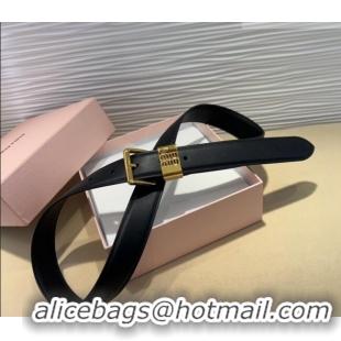Best Quality Miu Miu Leather Belt 3cm with Pin Buckle MM20250725 Black 2025