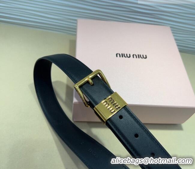 Best Quality Miu Miu Leather Belt 3cm with Pin Buckle MM20250725 Black 2025