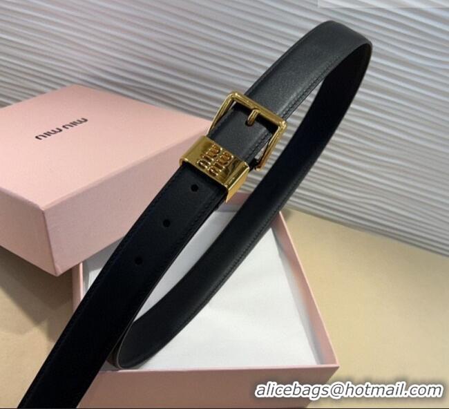 Best Quality Miu Miu Leather Belt 3cm with Pin Buckle MM20250725 Black 2025