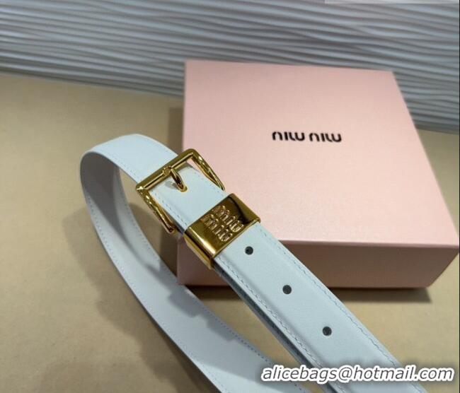Well Crafted Miu Miu Leather Belt 3cm with Pin Buckle MM20250725 White 2025