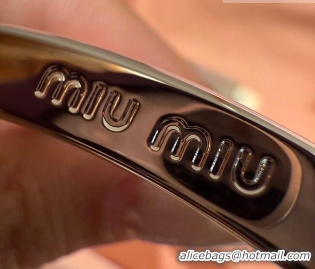 Good Taste Miu Miu Belt 3.5cm in Suede and Calfskin Leather MM26010402 Black/Silver 2025
