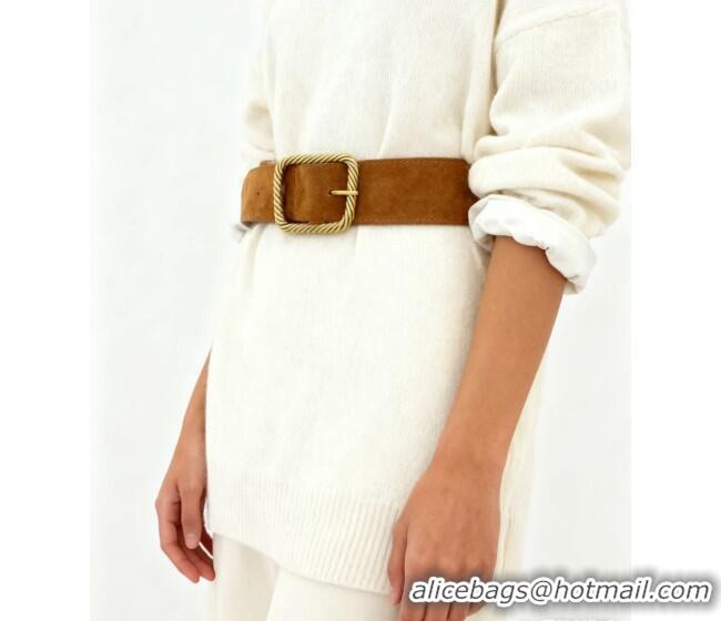 Modern Classic Miu Miu Wide Belt 5cm in Suede and Calfskin Leather MM26010403 Black 2025