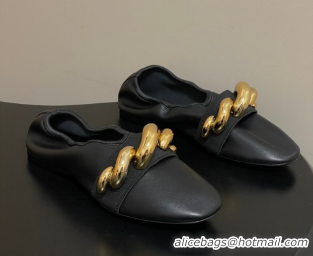 Durable Alaia Jewel Slippers Flat in Leather Black 2026 AL020705