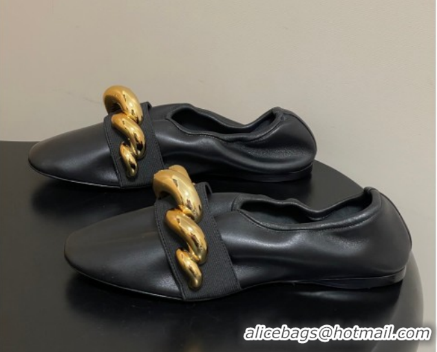 Durable Alaia Jewel Slippers Flat in Leather Black 2026 AL020705