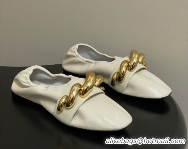 Popular Style Alaia Jewel Slippers Flat in Leather White 2026 AL020705