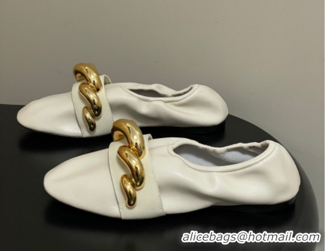 Popular Style Alaia Jewel Slippers Flat in Leather White 2026 AL020705